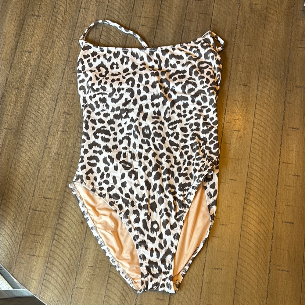 J. Crew Leopard Print One Piece Swimsuit
